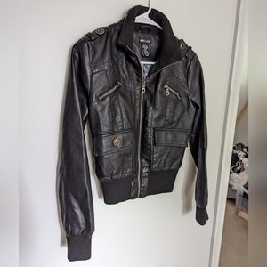 Wet Seal Pleather Jacket with Paisley liner